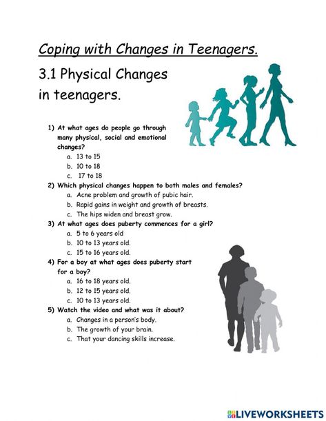 1 Worksheet, Grade 10, Acne Problem, Physical Change, Health Care Services, Forgot My Password, Teenage Years, School Subjects, Online Workouts