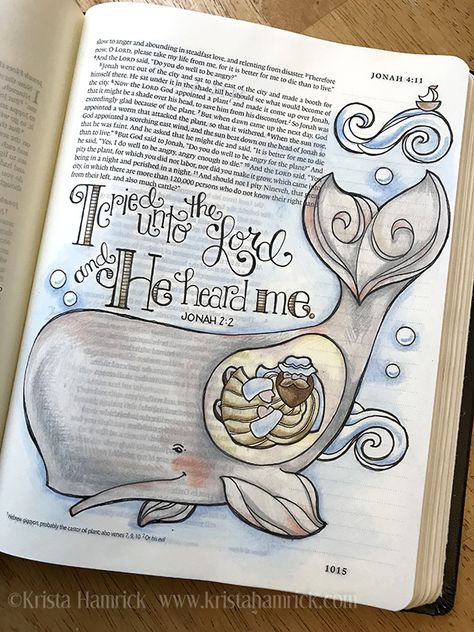 He Hears Bible Study Aesthetic, Whale Coloring Pages, Bible Drawing, Jonah And The Whale, Bible Doodling, Bible Journal Notes, Bible Journaling Ideas Drawings, Inspire Bible Journaling, Bible Illustrations