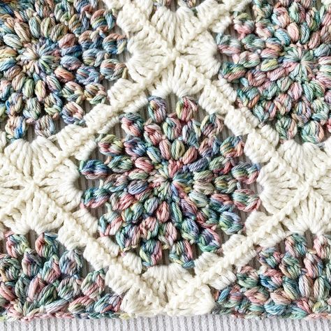 Crochet Patterns Variegated Yarn, Leisure Arts Crochet Free Pattern, Creative Grandma Crochet Videos Patterns, Crochet Shawl Variegated Yarn, Variegated Granny Square, Varigated Crochet Granny Squares, Facets Yarn Crochet Pattern, Willow Square Crochet Pattern Free, Crochet Variegated Yarn Projects