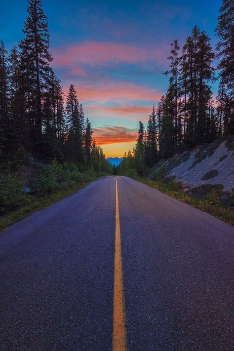 Nature, Road Drawing, Beautiful Paintings Of Nature, Road Painting, Sunset Road, Road Pictures, Beautiful Roads, On The Road Again, Arte Inspo