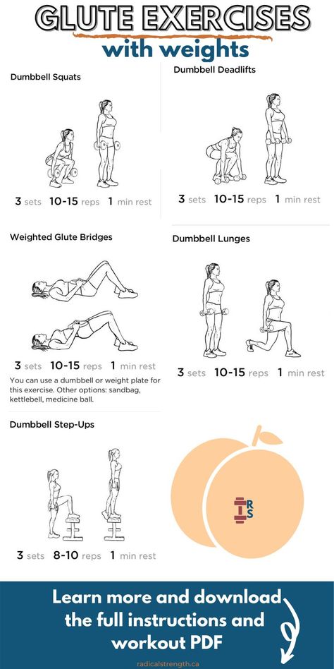 Glute Exercise With Weights, Exercise Routines With Weights, Exercises To Do With Weights, Easy Beginner Glute Workout, At Home Weighted Workout, Glute Women Workout, Glute Workout At Home With Weights, Exercise Using Dumbbells, Gym Glute Exercises