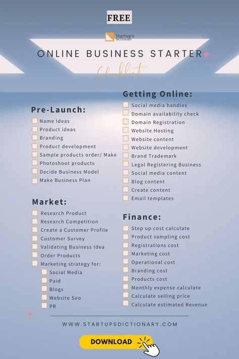 FREE Business Startup Checklist in 2023 | Startup business, Small Business plan outline, template | Business Printable Planner by  Frank Glover Starting A Small Business From Home Checklist, Aesthetic Business Plan, Small Business Pricing Guide, Small Business Budget Planner, Business Category List, Starting A Business From Home Ideas, Shipping Area For Small Business, How To Start Small Business Tips, How To Start A Small Business From Home