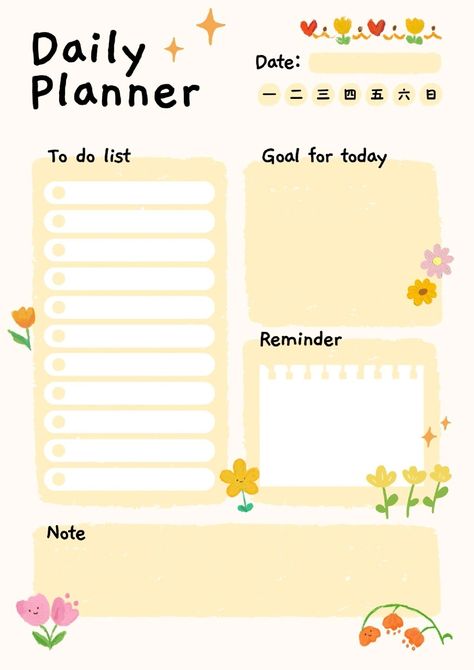 Organisation, Good Notes Stickers Free, Daily Planner Diy, Cute Daily Planner, Day Planner Template, Free Planner Templates, Free Daily Planner, Daily Planner Printables Free, Weekly Planner Free Printable