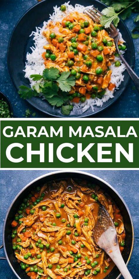 Garam Marsala Chicken, Garamond Masala Chicken, Garam Masala Recipe Chicken, Garam Masala Dishes, Gram Masala Chicken, Chicken Peas And Carrots Recipe, Garam Masala Chicken Recipe, Recipes Using Garam Masala, Chicken Curry Masala