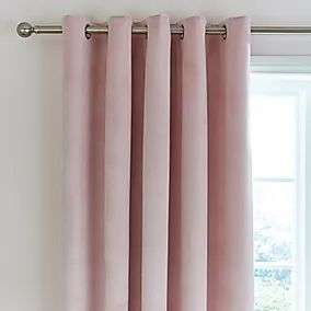 Blackout Curtains | Blackout Eyelet Curtains | Dunelm | Page 2 Velvet Cocktail Chair, Pink Blackout Curtains, Curtains Dunelm, Blackout Curtains Bedroom, Elegant Curtains, Pink Curtains, Eyelet Curtains, Stylish Curtains, Types Of Curtains