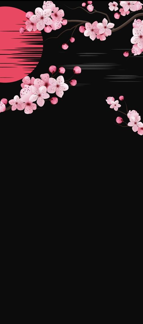 Japanese Blossom Wallpaper, Sakura Wallpaper Iphone, Black Japanese Wallpaper, Sakura Flowers Wallpaper, Sakura Flower Wallpaper, Black Sakura, Cherry Blossom Wallpaper, Phone Wallpaper Boho, Pixel Art Background