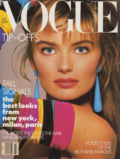 Paulina Porizkova by Richard Avedon Vogue US July 1987 Bodypainting, 80s Fashion Magazine, 1980s Aesthetic, Look 80s, 1980s Fashion Trends, Vintage Vogue Covers, Paulina Porizkova, Vogue Photo, 80s Fashion Trends