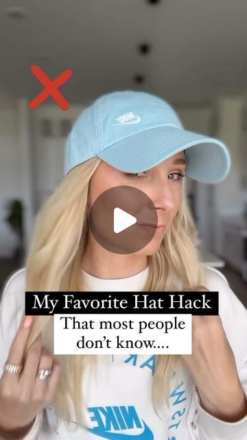 126K views · 2.3K likes | Lauren Hale on Instagram: "‼️Do you struggle with cute hat hairstyles?   If so, you will 💖 this easy hairstyle! It can be modified for any hair type or length!  No braiding required 🙌🏻  Drop a 🧢 emoji below if you are going to try this!👇🏼  #baseballmom #finehair #quickhairstyles #hathair #hathairdontcare #thinhair #hairinspo #easyhairtutorial #hairhack #over40 #womenover40 #40somethingmom #fortysomething #maturebeauty #agingwell #girlmom #thisis43" Ballpark Hairstyles Mom, Style With Cap Women, How To Style Caps Women, Dress With Ball Cap Outfit, Hat Styling For Women, Baseball Cap With Braids, Ways To Wear A Hat Baseball Caps, Baseball Hat Looks For Women, Mom Hat Outfits