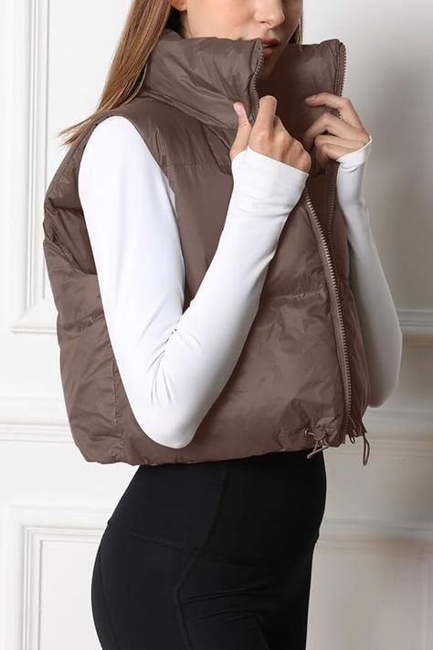 100% Polyester Imported Zipper closure Machine Wash Winter Fashion 2023, Puffer Vest Women, Cropped Puffer Vest, Padded Gilet, Womens Puffer Vest, Women's Vest, Outerwear Vest, Fashion 2023, Cropped Vest