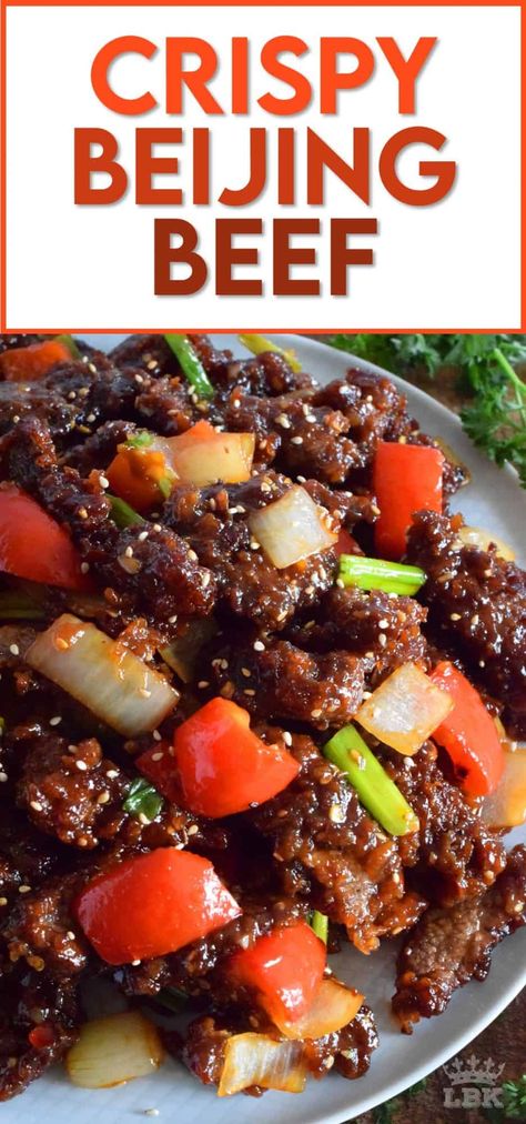 Essen, Beijing Beef, Sweet Spicy Sauce, Homemade Chinese Food, Crispy Beef, Asian Beef, Chinese Cooking Recipes, Beef Strips, Easy Chinese Recipes