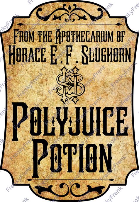 Polyjuice vintage potion label on my Redbubble shop #polyjuice #harrypotter #label #vintagelabel #redbubble Poly Juice Potion Label, Potion Labels Harry Potter, Polyjuice Potion Label, Harry Potter Potions Labels Printables, Potion Bottle Labels Printable Free, Enchanted Potions, Halloween Potion Labels, Harry Potter Potion Labels, Harry Potter Drinks