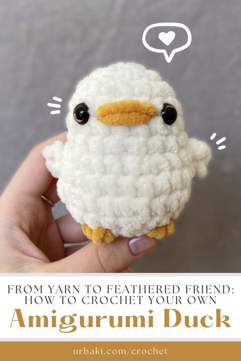 Crocheting amigurumi is a fun and rewarding craft that allows you to create your own soft and cuddly toys. If you're a beginner, starting with a simple project like a duck is a great way to get started.In this tutorial, we'll take you through the steps to create your very own amigurumi duck from scratch.First, you'll need to gather your supplies. You'll need yarn, a crochet hook, stuffing, and a needle for sewing. You'll also need to choose the colors you want to use for your duck... Simple Crochet Stuffed Animal Patterns, Amigurumi Patterns, Chunky Duck Crochet Pattern, Cute Simple Amigurumi, Super Easy Crochet Stuffed Animal, Crochet Duck Chunky Yarn, Easy Duck Crochet, Amigurumi Duck Free Pattern Crochet Projects, Simple Crochet Beginner