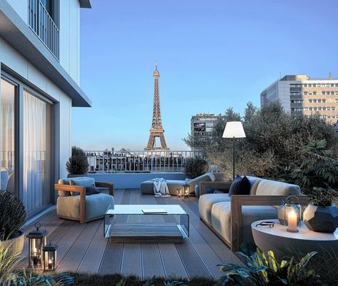 Penthouse Apartment Terraces, Paris Rooftop Apartment, Hotel In Paris With View, High Class Apartment, Penthouse In Paris, Luxury Apartment Interior Penthouses, French Penthouse, Terrace Appartement, Bedroom In Paris