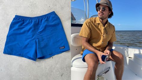 Patagonia Baggies review: The 5-inch shorts and swim trunks are worth it - Reviewed Patagonia Outfit Mens, Patagonia Swimwear, Patagonia Summer, Mens Short Swim Trunks, Patagonia Outfit, Patagonia Baggies, Patagonia Shorts, Adventure Outfit, Hiking Pants