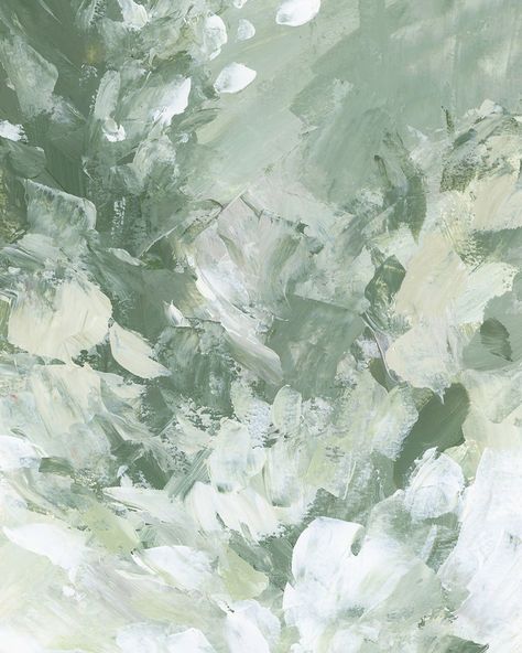 Take a stroll through the hills of the countryside with our abstract series, Meadow Glow. This collection pulls inspiration from a freshly sprouted meadow or garden on a warm spring day — full of energetic abstract paintings reminiscence of floral motifs. "Deep into the Glen" is a vertically oriented painting featuring an abstract flower design in tones of green, beige and white. Peaceful Abstract Painting, Green Texture Painting, Pastel Green Painting, Muted Painting, Sage Green Painting, Abstract Green Painting, Soft Green Paint, Abstract Painting Green, Abstract Flower Design