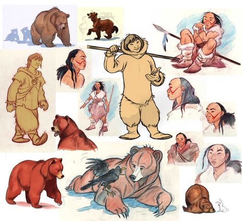 Brother Bear Concept Art, Brother Bear Art, Croquis Disney, Bear Character Design, Cartoon References, Animation Disney, Images Disney, Brother Bear, Film Disney