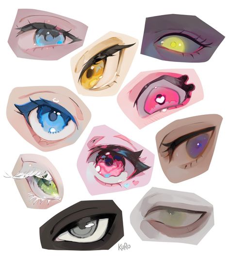 Swipe to see all up close :) 🌸What's your favourite one? Another June has passed, another eye style meme. The third! I love trying out… | Instagram Anime Eye Styles, Cool Character Design, Eye Styles, All Spiderman, Anime Eye, Eye Drawing Tutorials, 인물 드로잉, Anime Eye Drawing, Anatomy Art