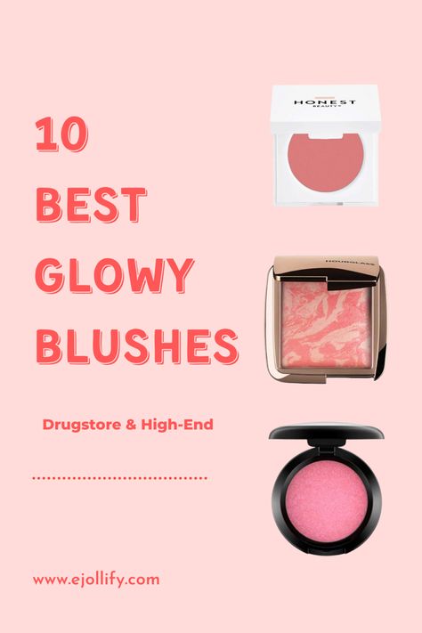 10 Best Shimmer Blush For Glowy Skin Dewy Blush Makeup, Pink Cream Blush, Best Powder Blush, Cool Toned Blush, Blush Makeup Look, Glowy Blush, Bright Pink Blush, Best Drugstore Blush, Drugstore Blush