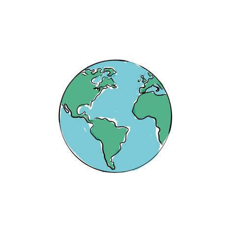 The Earth: Drawing For MA Submission - Drawn in Adobe Illustrator Draw Croquis, Earth Reference Drawing, Cute Earth Illustration, Earth And Space Drawing, Parachute Drawing Easy, Earth Sketch Simple, Aesthetic Earth Drawing, Drawing Earth Planet, How To Draw The Earth