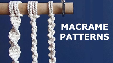 This video tutorial shows some macrame patterns: spiral knot, twisted ropes and alternating half hitch knot. Use these macrame patterns for your macrame wall hangings. Alternating Half Hitch Knot, Simple Macrame Wall Hanging Pattern, Macrame Hitch Knot, Macrame Twist Knot Tutorial, Half Knot Macrame, Spiral Knot Tutorial, Macrame Rope Pattern, Macrame Half Hitch Knot, Spiral Macrame Knots