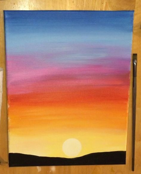 How To Paint A Sunset In Acrylics - Hot Air Balloon Silhouette Sunset Painting Easy, Paint A Sunset, Balloon Drawing, Art On Wall, Balloon Silhouette, Sunset Canvas Painting, Sunset Painting Acrylic, Sunrise Painting, Canvas Drawing