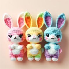 Crochet Colorful Bunny Amigurumi Free Crochet Patterns Cute Animals, Easter Crochet Amigurumi, Easter Bunny Amigurumi Free Pattern, Crochet Leaves Garland, Squishmallow Amigurumi, Crochet Bunny Pattern Free Easy, Crochet Bunny Pattern Free Amigurumi, Easter Amigurumi Free Pattern, Crochet Bunny Pattern Free