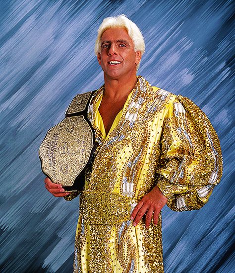 "The Nature Boy" Ric Flair Big Gold Belt, World Championship Wrestling, Wrestling Gear, The Undertaker, Ric Flair, Hulk Hogan, Wrestling Superstars, Gold Belt, Gold Belts