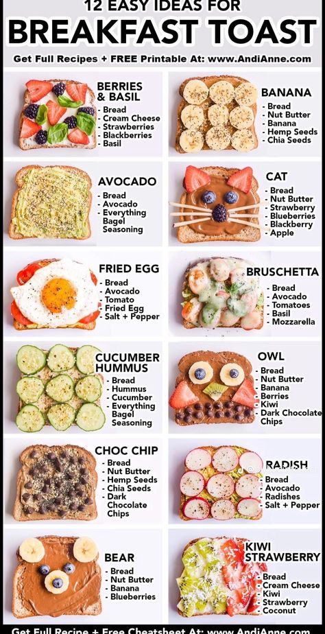 Healthy Fast Food Breakfast Options, Healthy Food Ideas For School, Protein Toast Ideas, Healthy And Easy Food Recipes, Healthy Good Food Recipes Easy, What Bread Is The Healthiest, Food That Fills You Up, Healthy Lunch Recipes Easy Sandwiches, Diet Plans For Teenagers