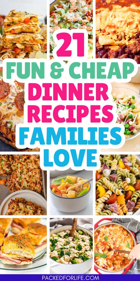 21 Fun and cheap dinner recipes families love. Quick And Cheap Dinner Recipes, Healthy Meal Ideas For Dinner, Dinner Recipes Budget, Kid Friendly Dinner Recipes, Meal Ideas For Dinner, Cheap Family Dinners, Cheap Healthy Dinners, Kid Friendly Meals Dinner, Cheap Meal Plans