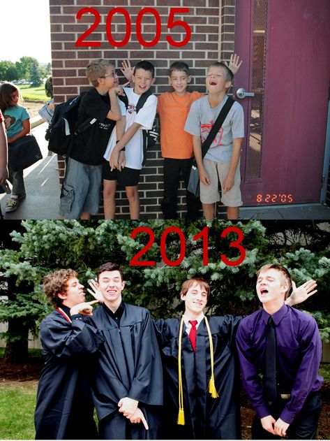 We've been best friends since 1st grade and yesterday we graduated High School. - Imgur Recreated Family Photos, Childhood Photos Recreated, Friends School, Then And Now Photos, 밈 유머, Photo Recreation, Childhood Photos, Grad Photos, 웃긴 사진