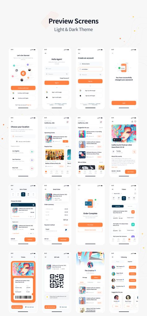 Event Booking App, Desain Ux, App Wireframe, App Map, Ui Design Principles, Ux Design Mobile, Event App, Ux Kits, Ecommerce Website Template