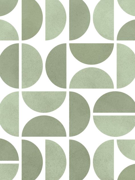 Sage Green With Wallpaper, Mid Century Iphone Wallpaper, Mid Century Modern Iphone Wallpaper, Mid Century Modern Aesthetic Wallpaper, Mid Century Magazine, Modern Kids Wallpaper, Green Patterns Aesthetic, Green Tile Pattern, Mid Century Geometric Pattern