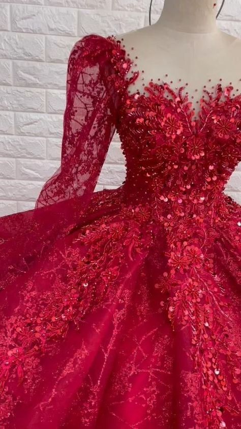 Modest Red Prom Dress, Red Ball Dress, Debut Gowns, Red Wedding Gowns, Red Ball Gowns, Red Quinceanera Dresses, Red Ball Gown, Red Bridal Dress, Paddy Kelly