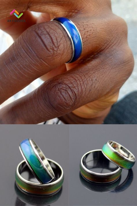 ❤️‍🔥 This unisex color-changing ring is the perfect way to express your mood. Made of high-quality resin, the ring changes color depending on your body temperature and emotions. The ring is available in a variety of sizes, so you can find the perfect fit for your finger.❤️‍🔥 Feeling Tracker, 90's Aesthetic, Color Changing Ring, Mood Rings, Birthday Fit, Birthday Fits, Mood Ring, 90s Aesthetic, Body Temperature