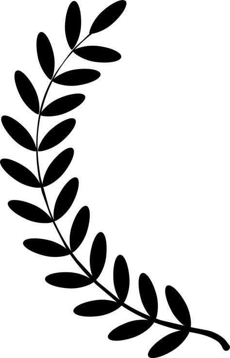 Clipart - Laurel wreath single twig Design Circle Pattern, Big Leaf Painting, Big Leaf Drawing, Flower Clip Art Black And White, Leaf Circle Border, Circle Border, Leaf Svg, Olive Wreath, Circle Borders