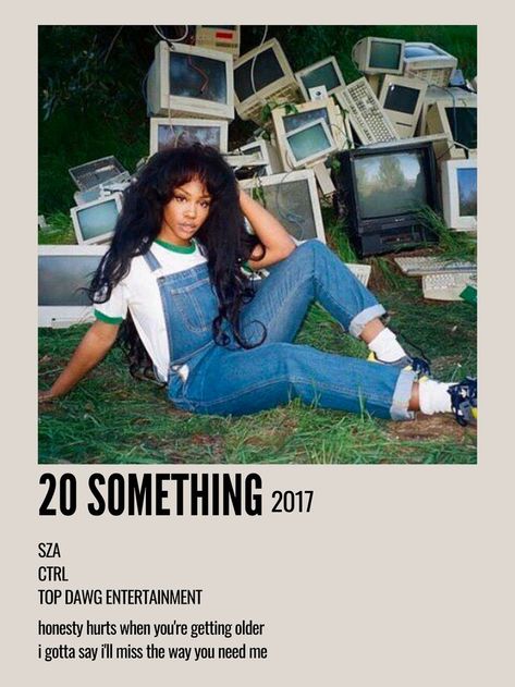 Polaroid Song Poster, Sza Songs, Sza Ctrl, Aesthetic Polaroid, 20 Something, Song Poster, Minimal Aesthetic, Eternal Sunshine, Tyler The Creator