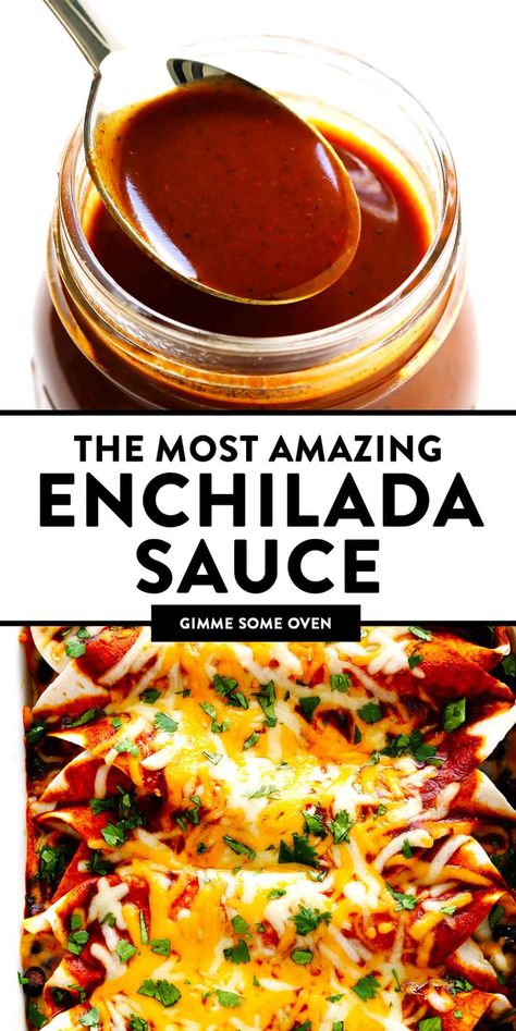 Enchiladas Mexicanas, Best Enchilada Sauce, Homemade Enchilada Sauce Recipe, Enchilada Sauce Recipe, Best Enchiladas, Recipes With Enchilada Sauce, Homemade Enchilada Sauce, Homemade Enchiladas, Gimme Some Oven