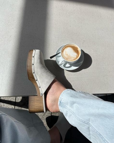 Our Trend Clogs have a platform sole with wooden-look block heel #copenhagenstudios #madeineurope #handcrafted #clogs #cph793 Instagram, Heels, Copenhagen, Clogs, Block Heels, On Instagram, Quick Saves