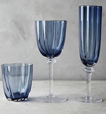 Denim Drift, Blue Glassware, Colored Glassware, Wine Set, Floral Shower Curtains, Casual Home, Classic Casual, Kitchen Items, Decoration Table