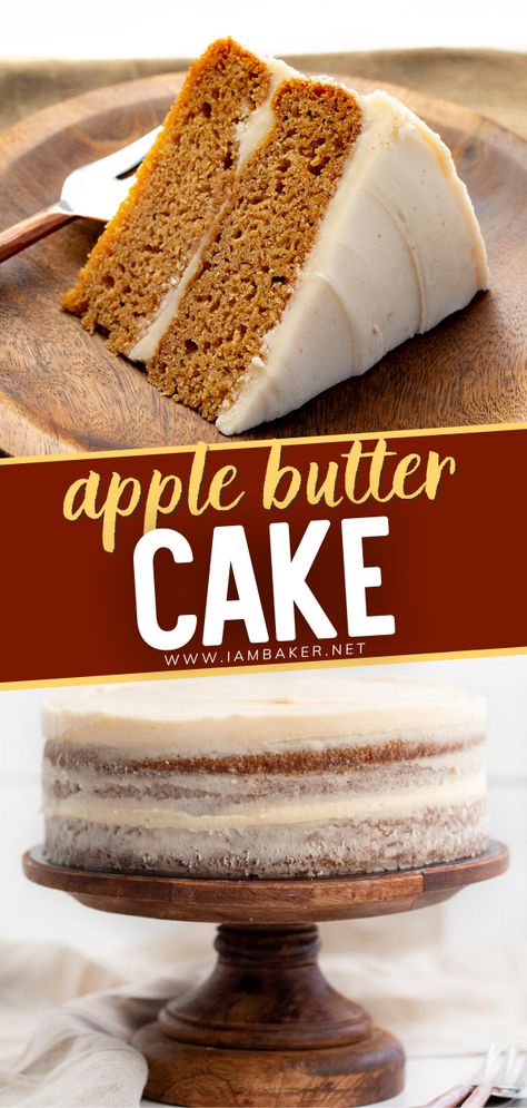 Pie, Dessert Recipes Using Apple Cider, Apple Butter Spice Cake, Apple Butter Cake Easy, Apple Butter Pie Recipe, Homemade Apple Cake Recipes, Things To Bake In The Fall, Fall Foods Recipes, Recipes With Apple Butter In It