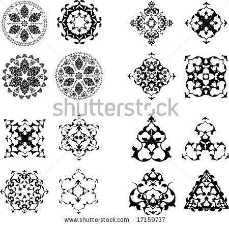 Traditional ottoman turkish islamic design elements and patterns set Traditional Ottoman, Aboriginal Dot Painting, Mandala Wallpaper, Turkish Tile, Turkish Tiles, Elements Illustration, Painting Templates, Ottoman Design, Turkish Design