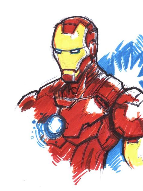 Ironman Drawing Sketches, Ironman Comic Art, Ironman Art Drawing, Iron Man Art Sketch, Iron Man Drawing Sketches, Drawing Superheroes Sketches, Ironman Cartoon, Iron Man Dibujo, Ironman Drawing