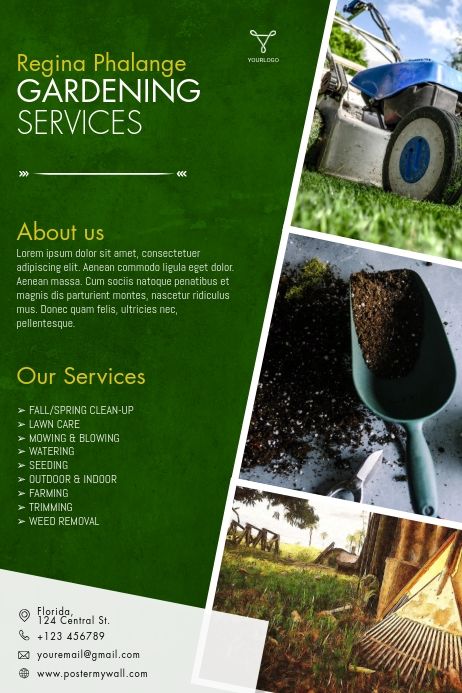 Lawn Service Flyer, Lawn Care Social Media Posts, Gardening Poster Design, Agriculture Flyer, Gardening Flyer, Lawn Care Flyers, Flyers Ideas, Gardening Business, Modern Gardening