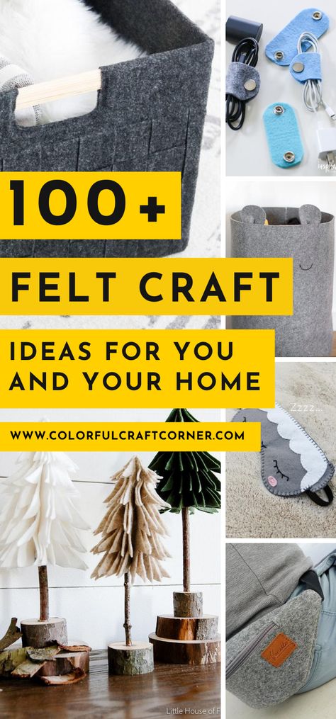 Get inspired by this huge list of felt craft ideas. I wanted to show you that felt is a very versatile material, and to inspire you to use it for your craft projects. #feltcrafts #feltcraftideas #feltprojects Felt Ideas To Sell, Things To Do With Felt, Diy Felt Gifts, Felt Cricut Projects, Crafts Using Felt, No Sew Felt Crafts, Felt Projects Adults, Cricut Felt Projects, Projects With Felt
