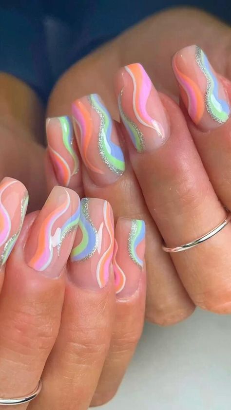 Trippy Nail Art, Birthday Nail Art, Manicured Nails, Pedi Ideas, Milky Nails, Lilac Nails, Latest Nail Trends, Fancy Nails Designs, Nail Designs Unique