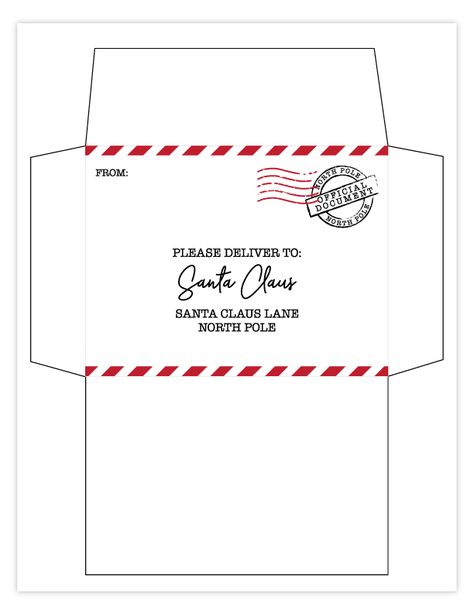 Santa Envelopes Free Printable, Letter To Santa Box Diy, Envelope To Santa Free Printable, Letter To Santa Printable Free, Kids Letter To Santa Printable, Santa Clause Letter Template, Christmas Letter To Santa Free Printable, Letter To Santa Free Printable Templates, Santa Christmas List Free Printable