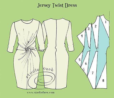 Twist Dress Pattern, Drape Dresses, Draped Dresses, Homemade Dress, Twist Dress, Pola Bordir, Twist Pattern, Twisted Dress, Sewing Design