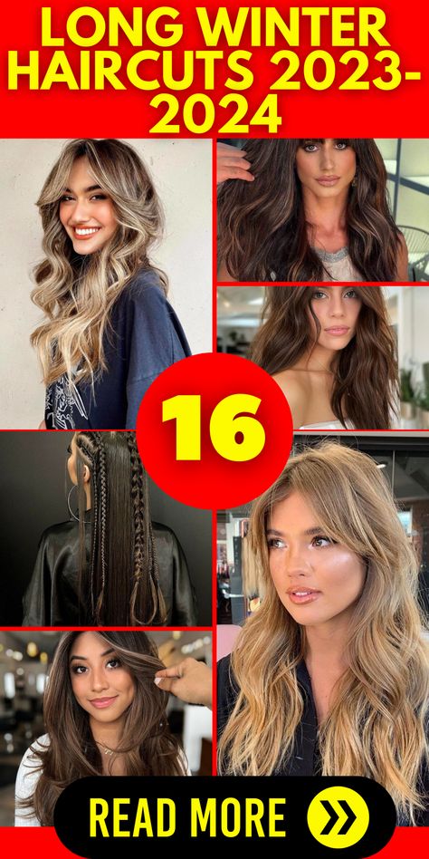 Elevate your winter style with the trendiest long winter haircuts for 2023 - 2024. Whether you have straight or wavy hair, our collection offers options for various hair types, including fine hair and thick locks. Explore styles with layers, curtain bangs, and more, ensuring that you can achieve a chic and fashionable look that will keep you on-trend throughout the season. Best Curtain Bangs For Long Hair, Thick Hair Curtain Bangs Long, Haircuts 2023 Trends Long, Haircuts For Long Hair 2023 Trends, Hairstyles Long Hair 2023, Trending Long Haircuts For Women 2023, Fall Hairstyles 2023 Long Hair, Hair Winter 2023 2024, Haircut Long Hair 2023