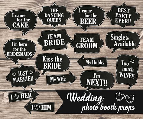 Wedding Printable Photo Booth Props  Chalkboard Wedding Bubble Speech Photo Booth Props Instant Download Party Printable Wedding Photo Props Wedding Photo Corner, Printable Photo Booth Props, Wedding Wishes Quotes, Bad And Bougie, Bubble Speech, Photobooth Props Printable, Wedding Chalkboard, Wedding Photobooth, Bride Friend