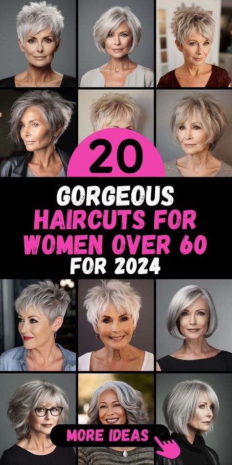 Experience the beauty of 2024's haircuts for women over 60, designed to enhance your grace and charm. Our carefully curated collection offers a wide array of haircut options, including short pixie cuts and medium-length styles. No matter your preference, our selection caters to all women over 60. Embrace the new year with a renewed sense of style and sophistication, courtesy of the top haircuts of 2024. Short Hair Over 60 Older Women, Short Hairstyles For 60+ Women, Short Hair Styles For Over 60, Haircut For Over 60 Older Women, Short Hair For 60 Year Old Women, Short Hair Cuts For Older Women Over 60, Short Hairstyle Women Fine Hair Over 60, Haircuts For 70 Year Old Women, Haircuts For Women Over 60 Short